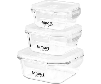 Lamart LAMART Zestaw 3 szklanych pojemników  3 SZT. CAN (LT 6012)